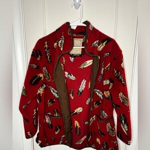Vintage 1990s Feather Native American Fleece Jacket